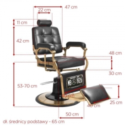GABBIANO FOTEL BARBERSKI BOSS CZARNY